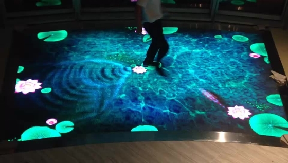 Interactive Restaurant Tempered Glass 3D Portable LED Screen for Church Moving IP33