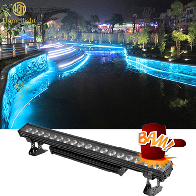 Gross Weight 15kg LED Wall Washer Light Bar 18pcs 12w 4in1 Waterproof Stage DMX512
