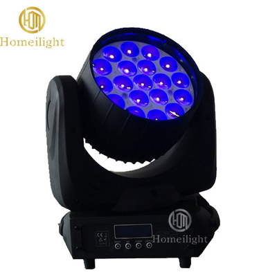 Homei LED Stage Light 19x15w DMX512 Zoom Strobe Wash Moving Head for DJ Bar Disco Lighting