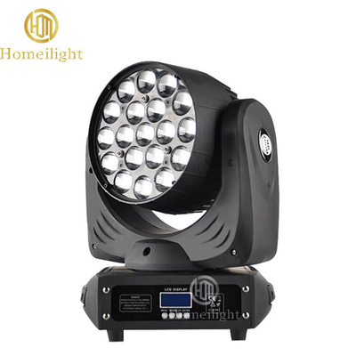 Homei LED Stage Light 19x15w DMX512 Zoom Strobe Wash Moving Head for DJ Bar Disco Lighting