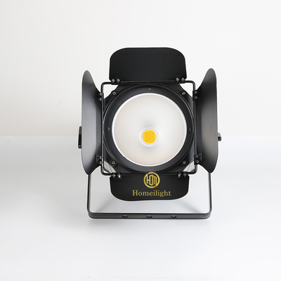 200W COB LED Par Can Lights with Barn Door Warm White Blinder Light Cold White 2in1