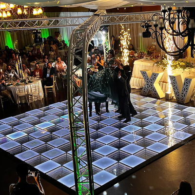 LED Mirror Dance Floor Lighted Up Infinity Dance Panels 12x12ft for Night Club Lighting