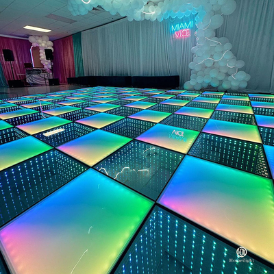 LED Mirror Dance Floor Lighted Up Infinity Dance Panels 12x12ft for Night Club Lighting