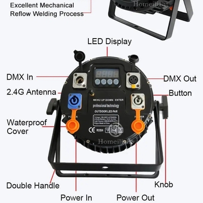 12x18W Wireless Battery Par Can RGBWA UV 6in1 IP65 Waterproof Par Light Uplight