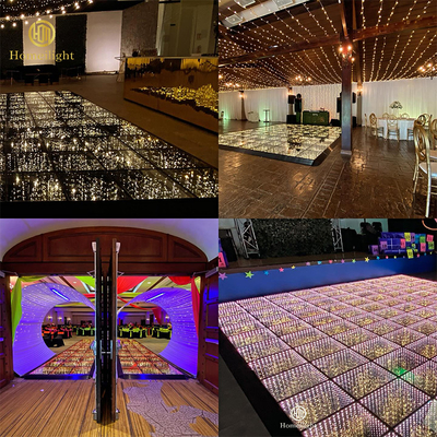 Wedding DJ Dancefloor Waterproof 3D Mirror Starlit Starry RGB Panels Tiles 3D LED Dance Floor