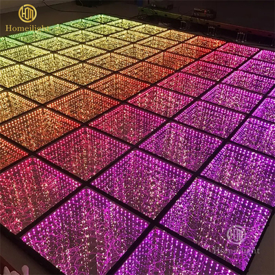 Wedding DJ Dancefloor Waterproof 3D Mirror Starlit Starry RGB Panels Tiles 3D LED Dance Floor