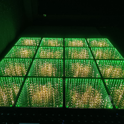 Portable Illuminated Tempered Glass 3D Dancefloor Golden Starry New Style Dance Floor