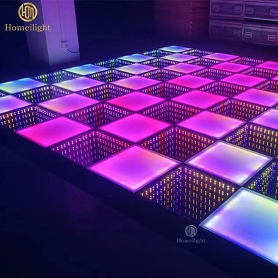 Program 30pcs LED Dance Floor 3D Mirror Dancefloor for DJ Lighted Wedding Party Stage