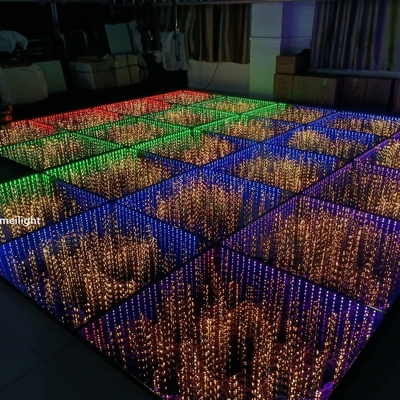 RGB Outdoor Square LED Dance Floor Light 3D Mirror Starry Mat for Party Sale