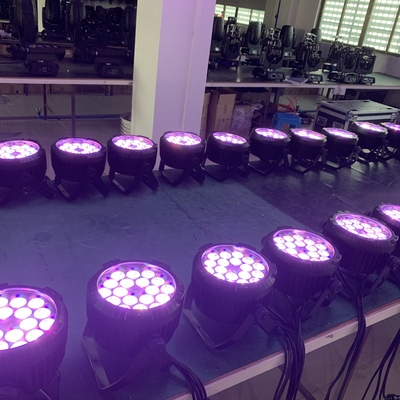 18PCS Waterproof RGBWAUV 6 In1 LED Stage Lighting Flat Par LEED Lights IP68