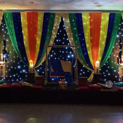 Wedding DJ Booth LED Star Cloth in Blue White Twinkle Light with 8CH Channel