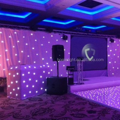 150w Double Decker Fireproof Velvet Backdrop LED Starlit Curtain White Lights for Stage