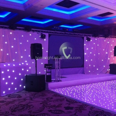 LED Star Cloth White Gauze Wedding Hotel Banquet Stage Backdrop for Club