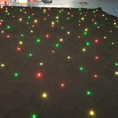 Double Decker Fireproof Star Curtain LED Lights RGB 3 in 1 Color LED Star Cloth