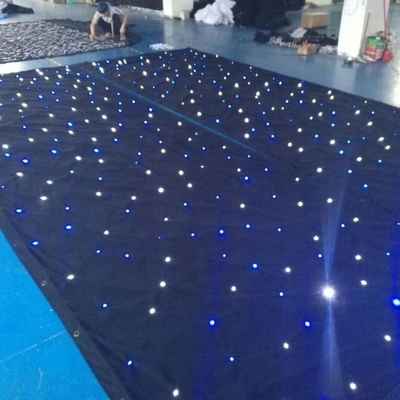 6000K LED Star Curtain Backdrop Double Decker Fireproof Velvet Material For Stage