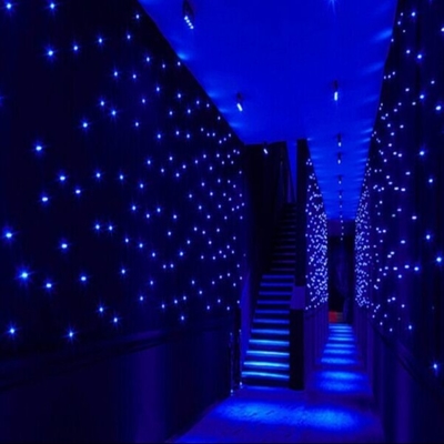 Decorative Star Curtain LED Lights Blue White For Wedding Disco Party Club Bar DJ Show