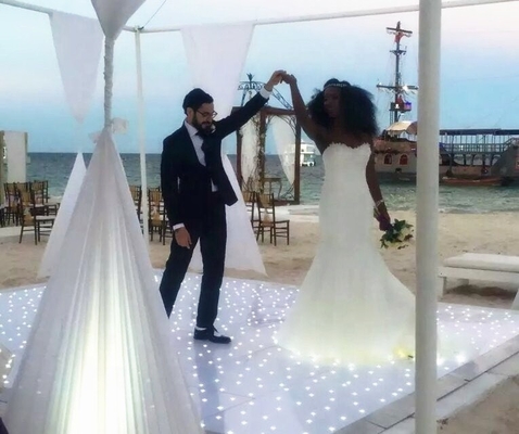 Dimmable Romantic Acrylic Full White LED Starlit Dance Floor for Wedding Banquet