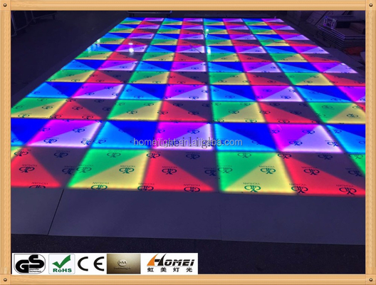 1- Remote Controlled Homei RGB LED Dance Floor Panel for Wedding Stage 100*100cm