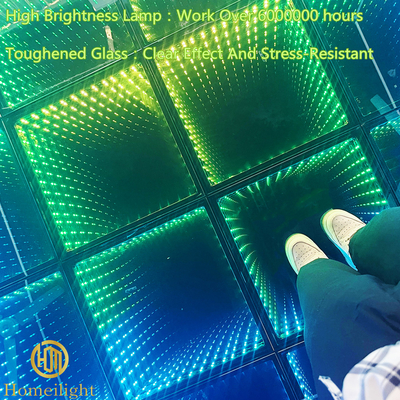 Toughened Glass LED Dance Floor with 50000 Hours Working Lifetime and Portable Design