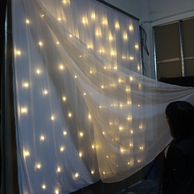 3500K Party Backdrop Cloth Decoration LED White Twinkle Light Curtain For Wedding