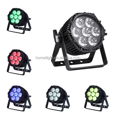 Waterproof 7pcs RGBWAUV 6in1 LED Par Can Stage Lights with Aluminum Alloy Shell