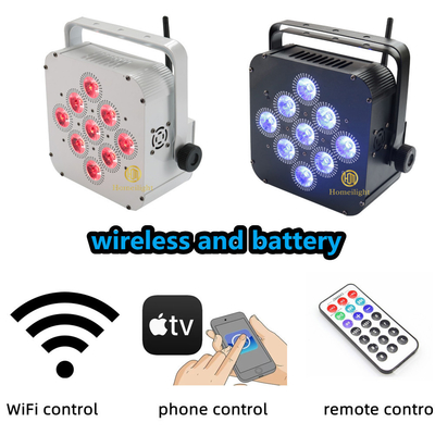 9x18W DMX Wireless DJ Uplighting Wedding 6in1 9*18W RGBWAUV DJ LED Par Light Remote Control